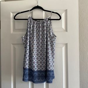 Blue patterned blouse